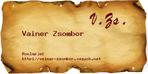 Vainer Zsombor névjegykártya